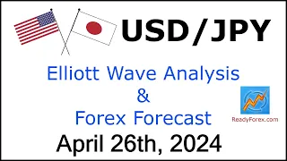 USD JPY Elliott Wave Analysis | Forex Forecast | April 26, 2024 | USDJPY Analysis Today