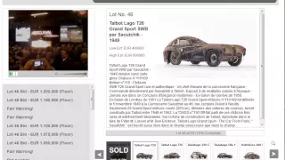 Retromobile 2015 - Talbot Lago T26 Grand Sport SWB Saoutchik - Auction