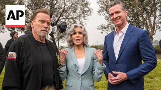 Newsom, Arnold Schwarzenegger, Jane Fonda launch campaign to protect law limiting oil wells