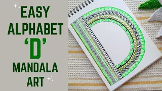 Alphabet 'D' art | Easy mandala art | How to draw mandala art for beginners #mandala #art #easy