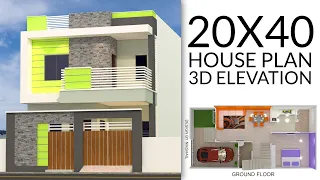 800sqft house plan 20X40 house design 1bhk interior design