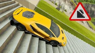 Cars vs Pipeline Trap x Stairs x Deep Water x Upside Down Speed Bumps  BeamNG Drive