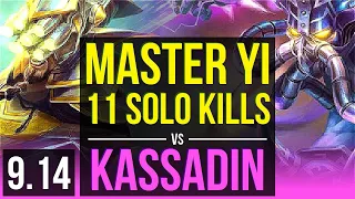 MASTER YI vs KASSADIN (MID) | 5 early solo kills, 1.9M mastery points | EUW Diamond | v9.14