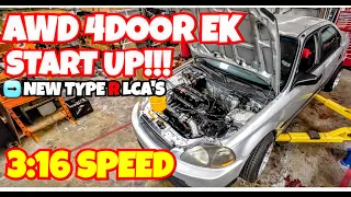 🔥AWD 4DOOR EK START UP!!➡️3:16 SPEED TOUR LAMBO'S EVERYWHERE 🤙 TYPE R CTR CRX NEW Lower Control Arms