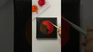 Lunar eclipse/ easy moon painting /acrylic painting ideas for beginners/#shorts  #acrylicpainting