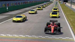 Ferrari F1-75 Leclerc vs Ferrari LaFerrari Sports vs Ferrari Daytona SP3 Sports at Monza GP
