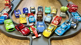 Looking for Disney Pixar Cars: Lightning McQueen, Sally, Francesco Bernoulli, Dinoco Cruz Ramirez