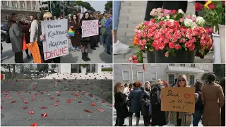 8 marsi, protestë e lule/ Gratë e vajza mesazhe kundër dhunës, kërkojnë më shumë të drejta