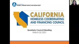March 23, 2021 Homeless Coordinating and Financing Council Meeting