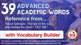39 Advanced Academic Words Ref from "The tale of the boy who tricked the Devil | TED Talk"