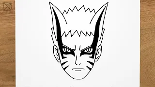 How to draw NARUTO BARYON step by step, EASY