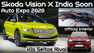 Skoda Vision X - Kia Seltos & Creta 2020 Rival - 11 Lakhs SUV - Official Interior, Launch, Features
