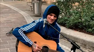 HALIFAX & BRADFORD BUSKER "Frankie Porter" Sings to "Ellie" "You Belong to Me"