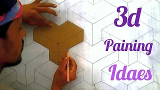 3d wall painting design ideas | 3D living room design  | unique 3d design for home