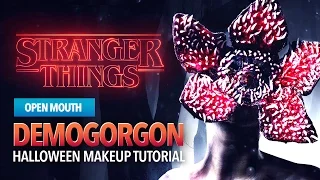 Stranger Things monster makeup tutorial (open mouth)