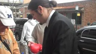 Phil Anselmo of Pantera Wearing a Suit and Signing Autographs in Detroit on 3/25/09