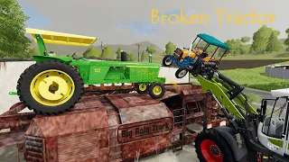 Old Broken Tractor goes to Disposal - Overworked and Broken Tractor gets Second Life | FS22 vs FS19