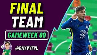 FPL GW9 FINAL Team Selection! FPL Fantasy Premier League 2021/2022!