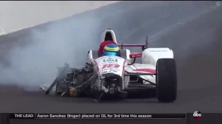 2017 Indianpolis 500 Saturday Qualifying Sebastien Bourdais Terrible Crash