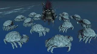 Giant Strongest Ice Crab Army Vs Bosses - Elden Ring