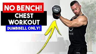 5 Min Dumbbell Only Chest Workout for Men (WITHOUT A BENCH!) | No Bench Dumbbell Chest Exercises