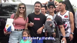 MANNY PACQUIAO A REAL ONE!! DOES A QUICK 24 MINUTE MEET & GREET AFTER A GRUELING RUN