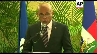 President-elect Martely news conference; opposition demonstration