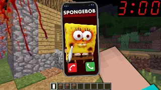 WHO CALLED NOOB AT 3:00AM? SCARY SPONGEBOB in MINECRAFT : NOOB vs PRO