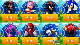 Sonic Dash vs Sonic Dash 2:Sonic Boom - Sonic vs Team Sonic with Shadow and Knuckles Winter - Run