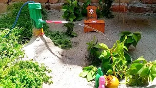 diy tractor mini cultivator machine with mini water pump🤩