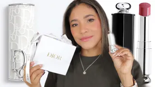 Dior Addict White Canvas Case | and New Dior Addict Shine lipsticks in Diorelita and Nude Look