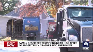 Utah family describes terrifying near miss after garbage truck crashes into their home