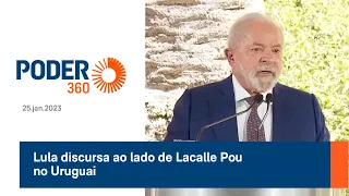 Lula discursa ao lado de Lacalle Pou no Uruguai