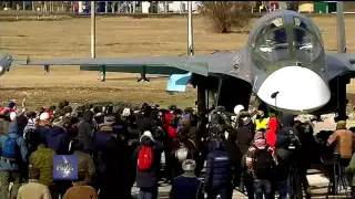 Первые бомбардировщики Су-34 из Сирии приземлились под Воронежем