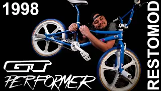 I Restore My 1998 GT Performer BMX Bike as a Restomod With 1980's Looks, but With a Modern Twist.