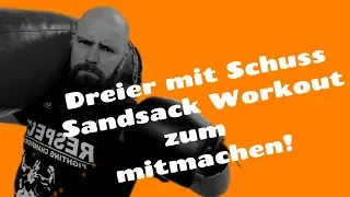 Boxen - Sandsack Workout - Dreier mit Schuss