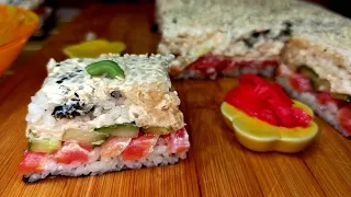 Салат по вкусу как Настоящие Роллы из Суши Бара. Салат Суши Филадельфия! Проверка рецепта!