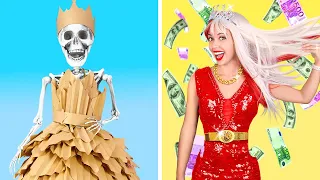 RICH VS BROKE PRINCESS || Burg aus Pappe bauen *Recycle DIY Hacks von 123GO! HERAUSFORDERUNG