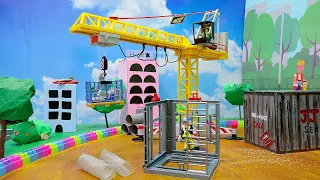 타워 크레인 조립놀이 트럭 중장비 플레이 모빌 자동차 장난감 놀이 Tower Crane Toy Assembly