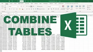 How to combine tables one on top of the other in excel