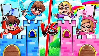 CASTILLO SEGURO de CHICOS vs CASTILLO SEGURO de CHICAS 🏰👦👩 MINECRAFT PERO SPARTA356