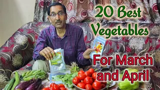 20 Best Vegetables for Growing in March and April. Summer Vegetables