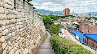 [4K] Walking the Excursion Trail of Hanyangdoseong Fortress Wall in Seoul Korea 서울 한양도성의 평온한 오후 걷기