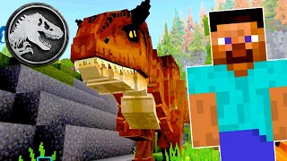 Chased by a Carnotaurus in Minecraft!! | JURASSIC WORLD MINECRAFT