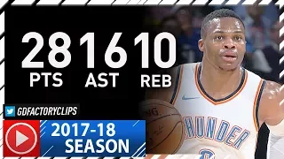 Russell Westbrook Triple-Double Full Highlights vs Pacers (2017.10.25) - 28 Pts, 16 Ast, 10 Reb
