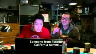 Chinese Nerds watching Leonard and Sheldon fighting. The Big Bang Theory
