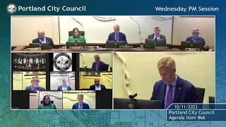 Portland City Council Meeting PM Session 10/11/23