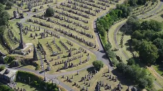 The Glasgow Necropolis is a Victorian cemetery. 50K Buried here. DRONE! - Glasgow Scotland - ECTV