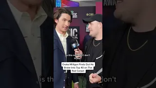 Drake Milligan Finds Out He Broke Into Top 40 on the CMT Awards red carpet #countrymusic