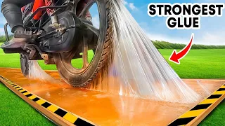 World's Strongest Glue Vs Bike. Will Bike Survive?